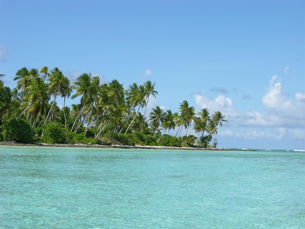 The anchorage in Abaiang, near Tarawa, in Kiribati