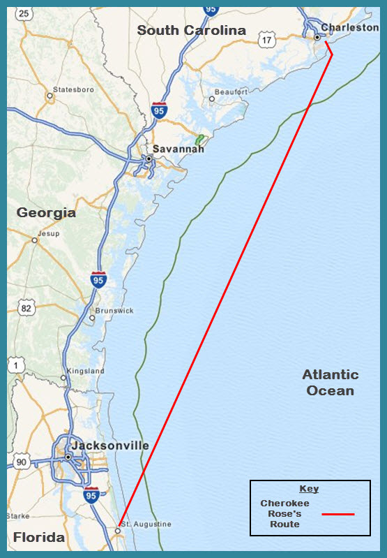 chart Charleston to St Augustine